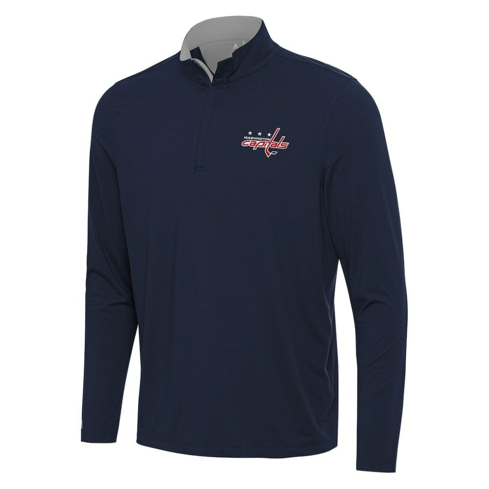 Washington Capitals Antigua Content Quarter-Zip Pullover Top - Navy/Gray - NHL 202260226
