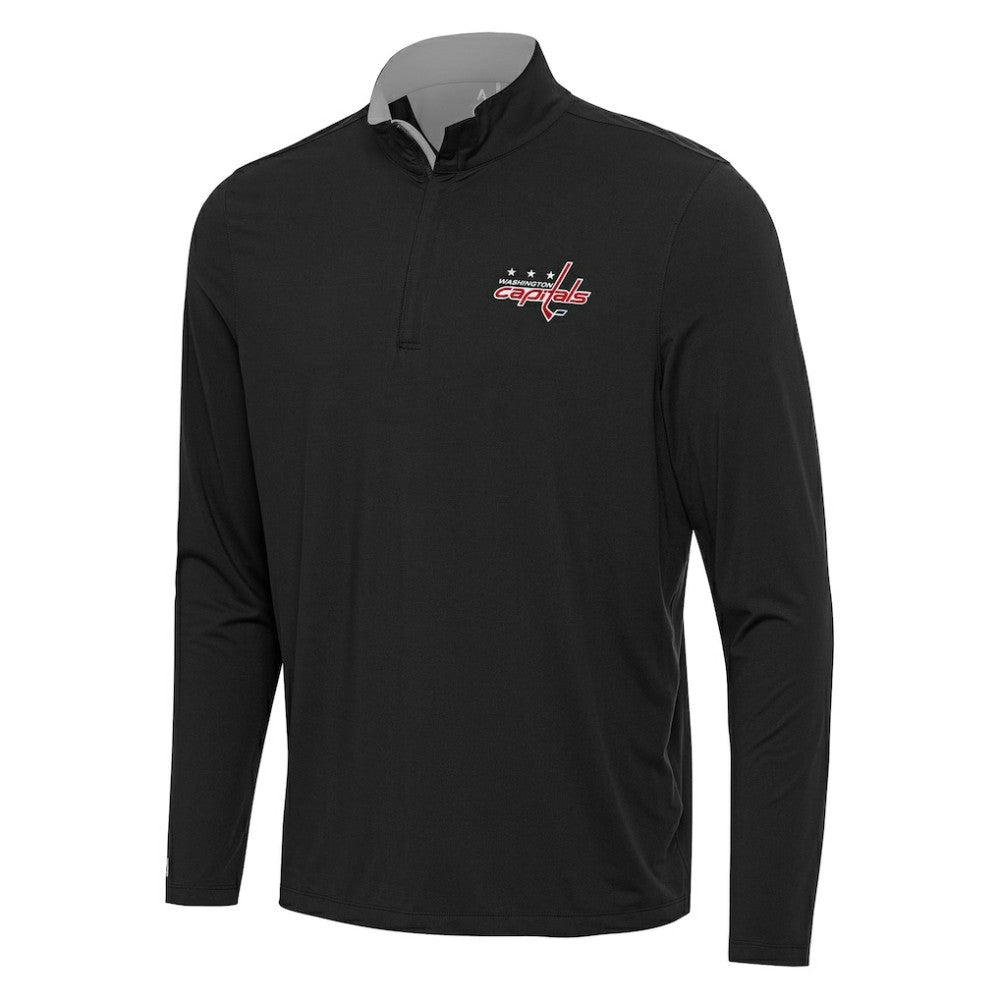 Washington Capitals Antigua Content Quarter-Zip Pullover Top - Black/Gray - NHL 202260228