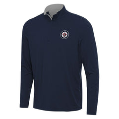 Winnipeg Jets Antigua Content Quarter-Zip Pullover Top - Navy/Gray - NHL 202260229