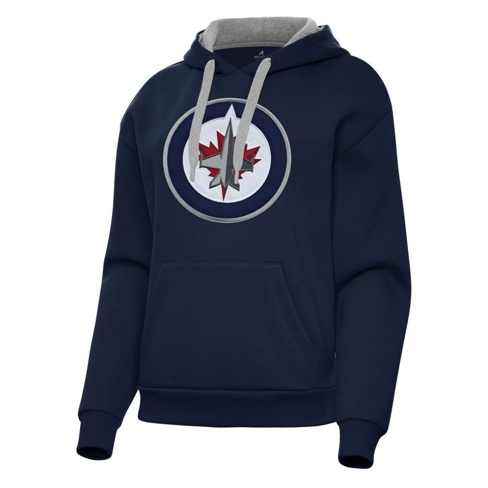 Winnipeg Jets Antigua Women's Victory Pullover Hoodie - Navy - NHL 202260594
