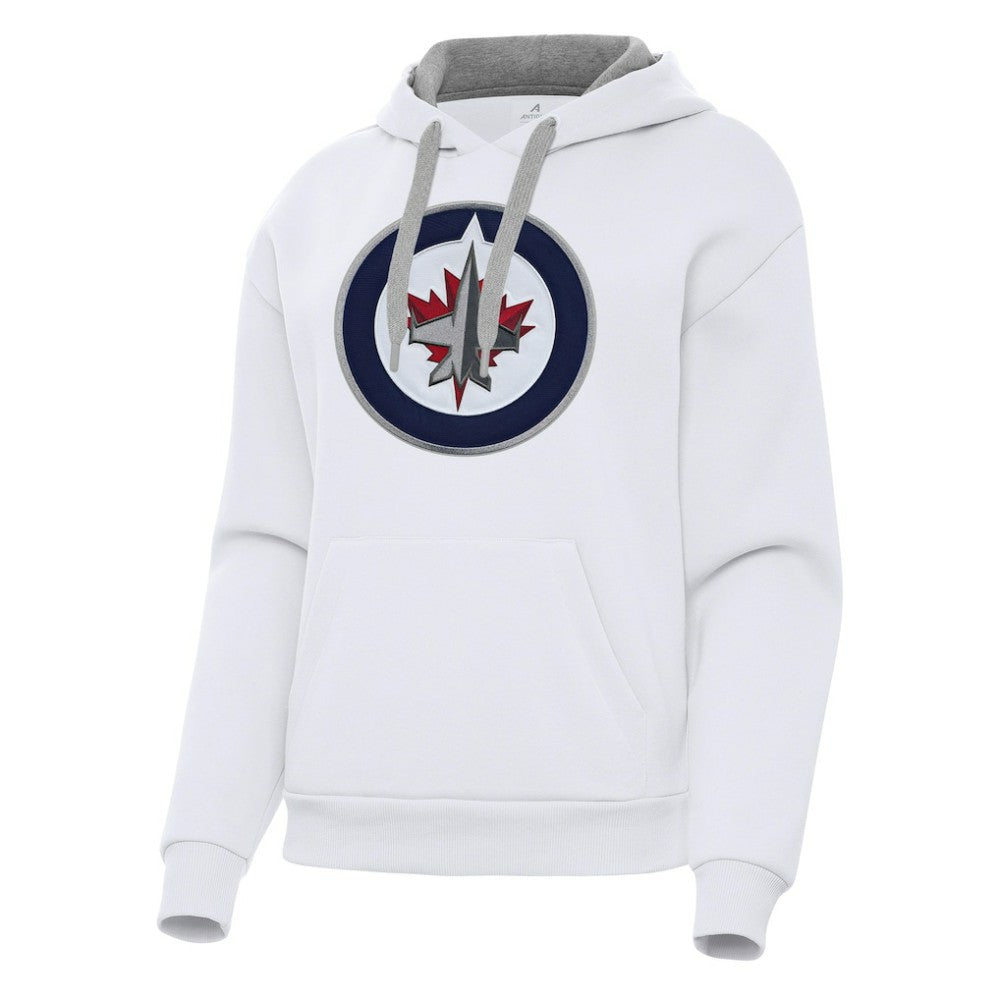 Winnipeg Jets Antigua Women's Victory Pullover Hoodie - White - NHL 202260595