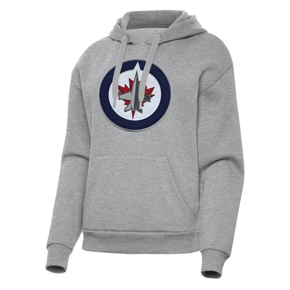 Winnipeg Jets Antigua Women's Victory Pullover Hoodie - Heather Gray - NHL 202260596