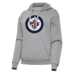 Winnipeg Jets Antigua Women's Victory Pullover Hoodie - Heather Gray - NHL 202260596
