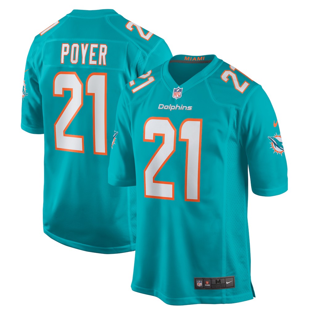 Nike Jordan Poyer Miami Dolphins Game Jersey Aqua