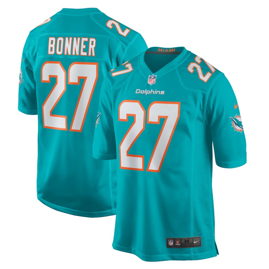 Nike Ethan Bonner Miami Dolphins Game Jersey Aqua