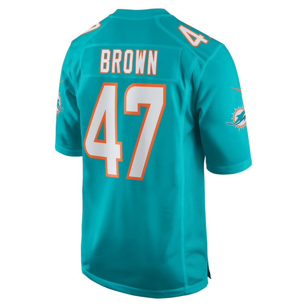 Nike Cam Brown Miami Dolphins Game Jersey Aqua