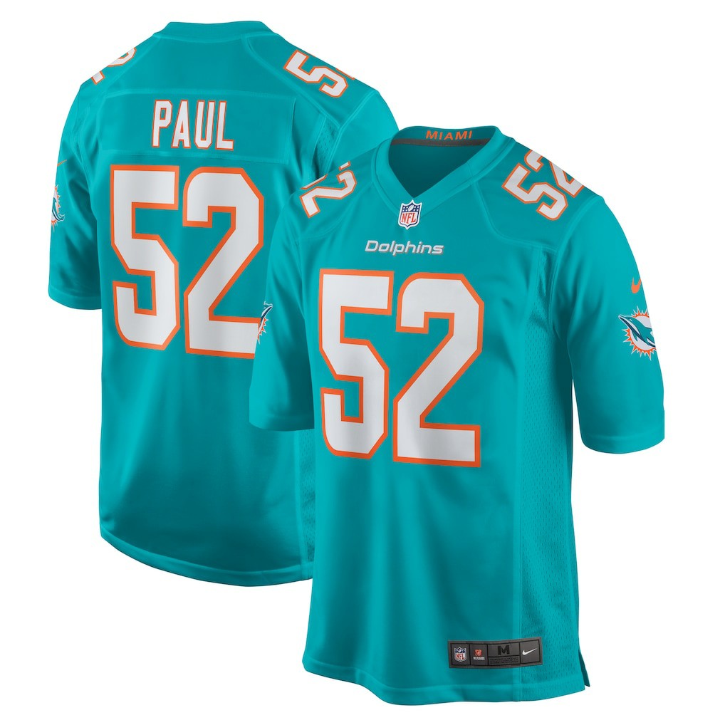 Nike Patrick Paul Miami Dolphins Game Jersey Aqua