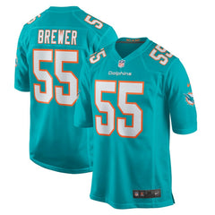 Nike Aaron Brewer Miami Dolphins Game Jersey Aqua