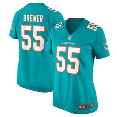 Nike Aaron Brewer Miami Dolphins Women's Game Jersey Aqua
