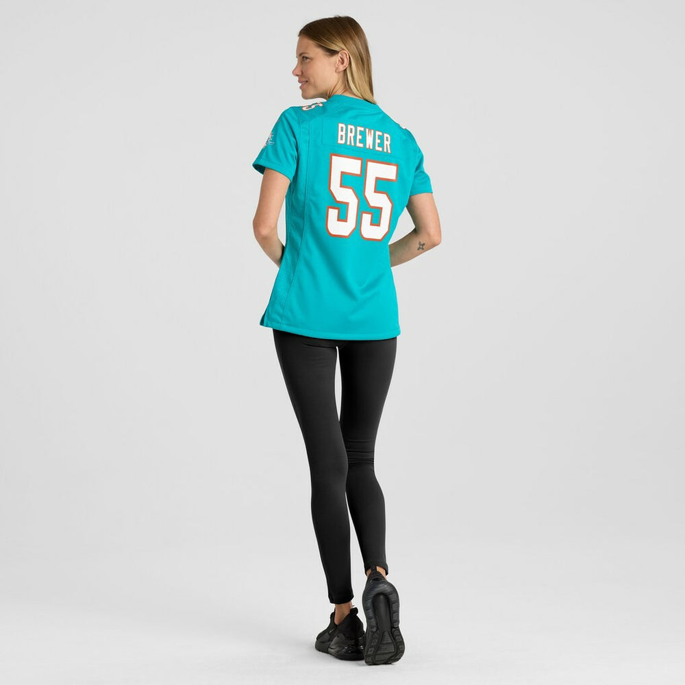 Nike Aaron Brewer Miami Dolphins Women's Game Jersey Aqua