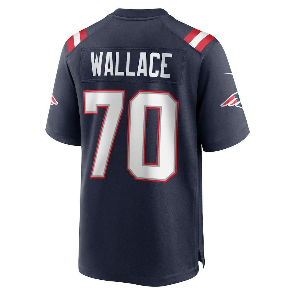 Nike Caedan Wallace New England Patriots Game Jersey Navy