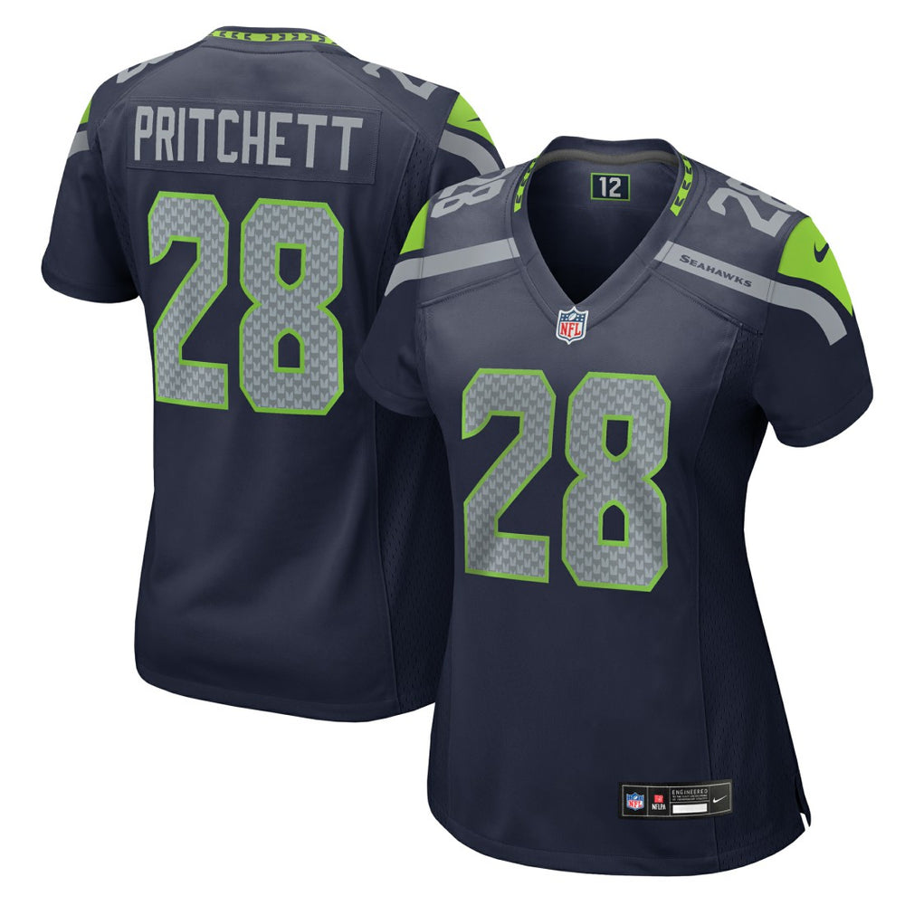 Nike Nehemiah Pritchett Seattle Seahawks Women's Team Game Jersey College Navy