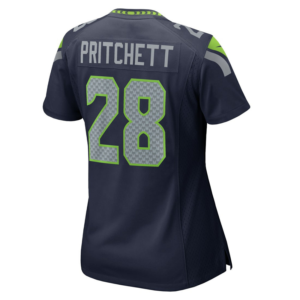 Nike Nehemiah Pritchett Seattle Seahawks Women's Team Game Jersey College Navy