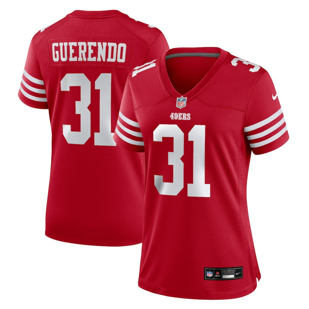 Nike Isaac Guerendo San Francisco 49ers Women's Team Game Jersey Scarlet