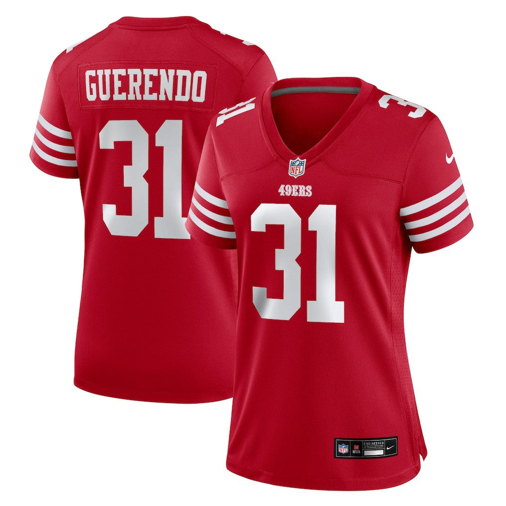 Nike Isaac Guerendo San Francisco 49ers Women's Team Game Jersey Scarlet