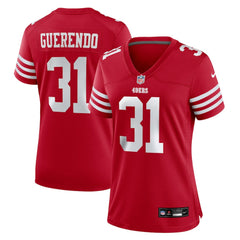 Nike Isaac Guerendo San Francisco 49ers Women's Team Game Jersey Scarlet