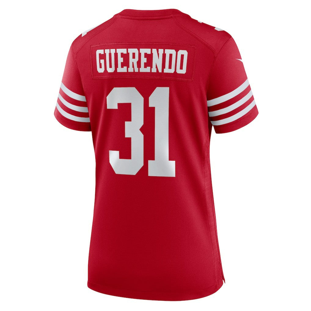 Nike Isaac Guerendo San Francisco 49ers Women's Team Game Jersey Scarlet