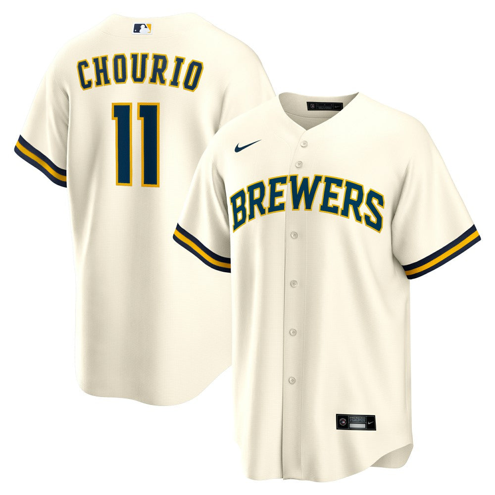 Jackson Chourio Milwaukee Brewers Nike Home Replica Jersey - Cream - Nike Discount