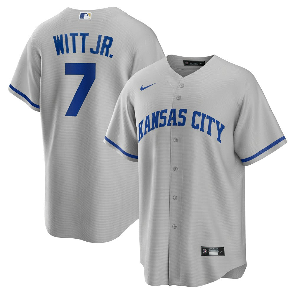Bobby Witt Jr. Kansas City Royals Nike Road Replica Jersey - Gray - Nike Online
