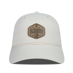 New York Islanders Men's Levelwear Faux Leather Patch Unstructured Adjustable Hat - Cream - NHL 202262249