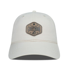 Tampa Bay Lightning Men's Levelwear Faux Leather Patch Unstructured Adjustable Hat - Cream - NHL 202262257