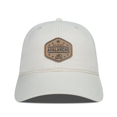 Colorado Avalanche Men's Levelwear Faux Leather Patch Unstructured Adjustable Hat - Cream - NHL 202262264