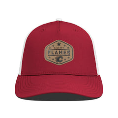 Calgary Flames Men's Levelwear Faux Leather Patch Structured Adjustable Hat - Red - NHL 202262285