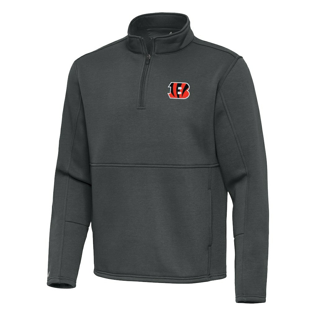 Cincinnati Bengals Antigua Twist Quarter-Zip Pullover Jacket Pewter