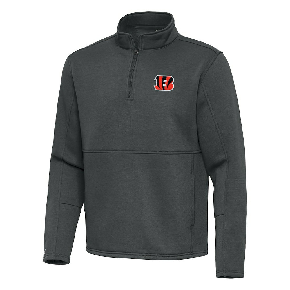 Cincinnati Bengals Antigua Twist Quarter-Zip Pullover Jacket Pewter