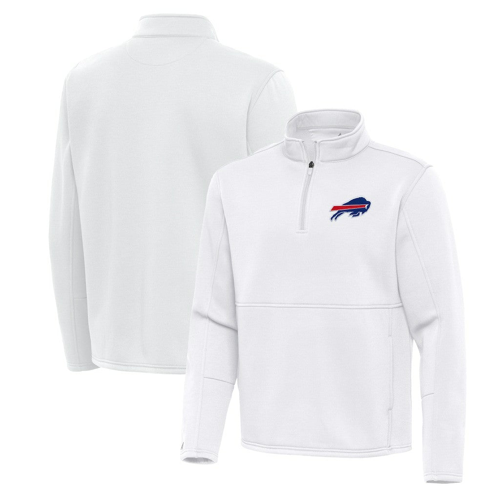 Buffalo Bills Antigua Twist Quarter-Zip Pullover Jacket White