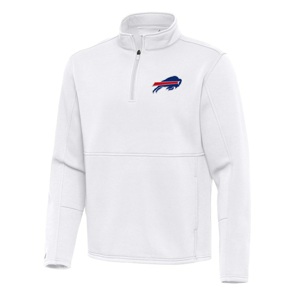 Buffalo Bills Antigua Twist Quarter-Zip Pullover Jacket White