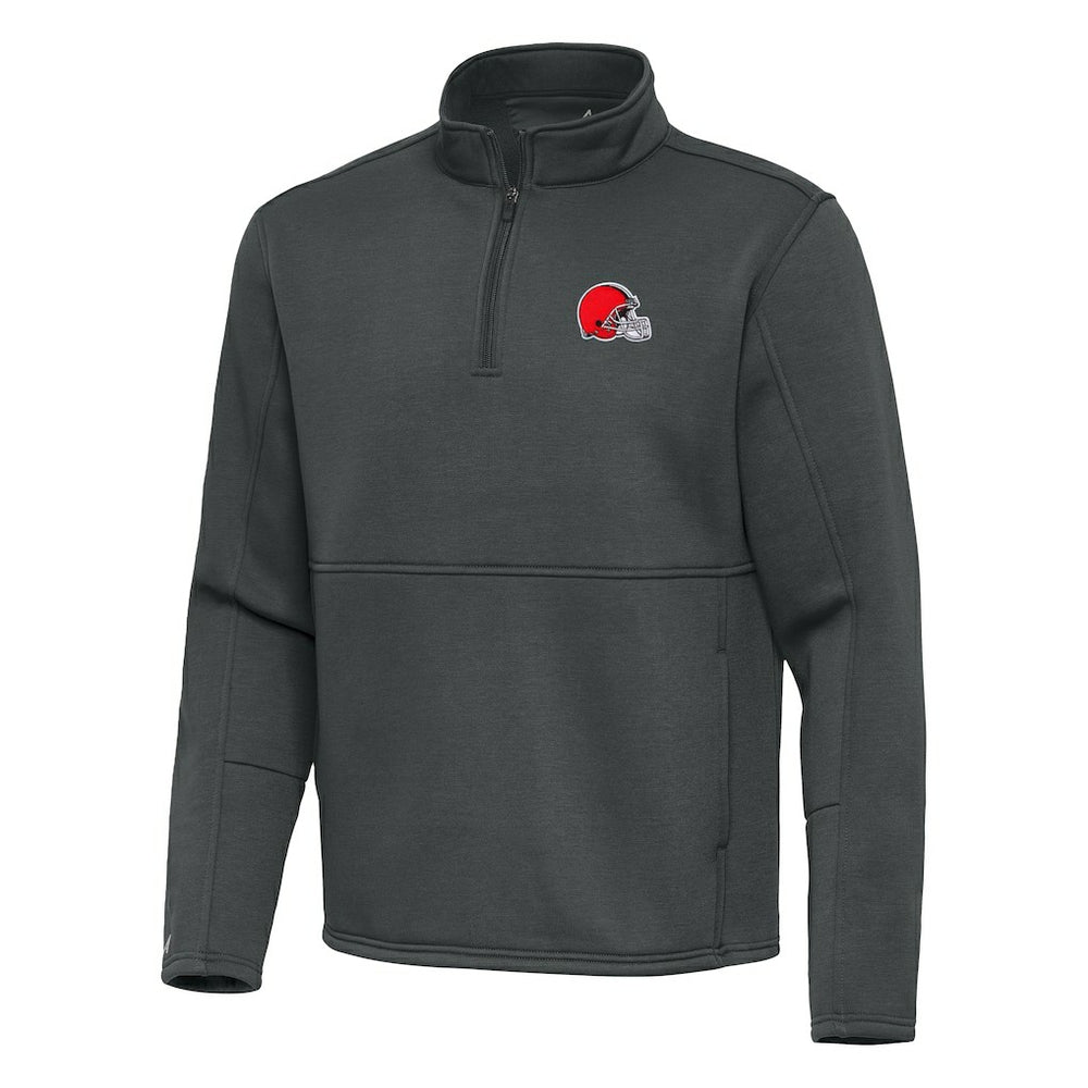 Cleveland Browns Antigua Twist Quarter-Zip Pullover Jacket Pewter