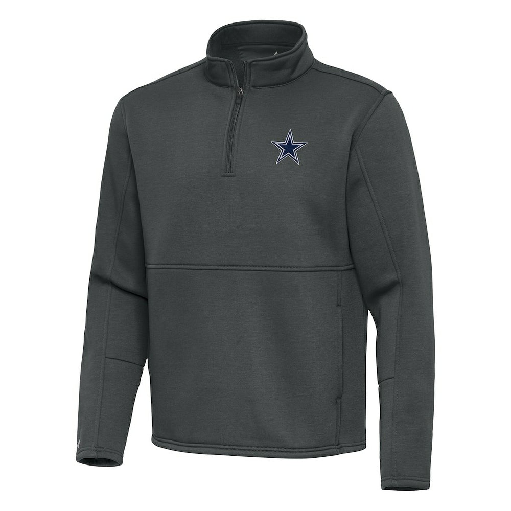 Dallas Cowboys Antigua Twist Quarter-Zip Pullover Jacket Pewter