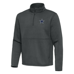 Dallas Cowboys Antigua Twist Quarter-Zip Pullover Jacket Pewter