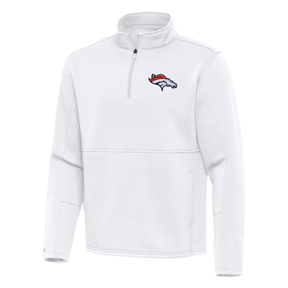 Denver Broncos Antigua Twist Quarter-Zip Pullover Jacket White
