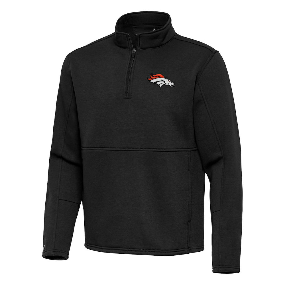 Denver Broncos Antigua Twist Quarter-Zip Pullover Jacket Black