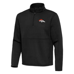 Denver Broncos Antigua Twist Quarter-Zip Pullover Jacket Black