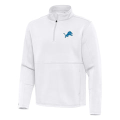 Detroit Lions Antigua Twist Quarter-Zip Pullover Jacket White
