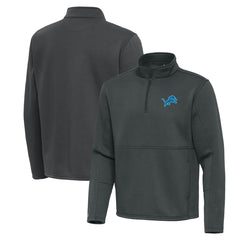 Detroit Lions Antigua Twist Quarter-Zip Pullover Jacket Pewter