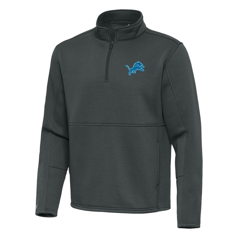 Detroit Lions Antigua Twist Quarter-Zip Pullover Jacket Pewter