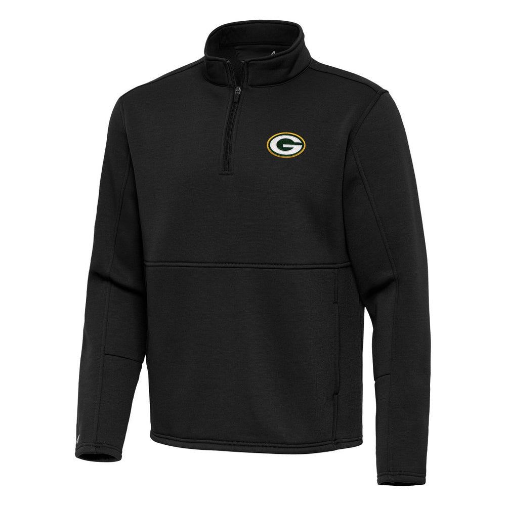 Green Bay Packers Antigua Twist Quarter-Zip Pullover Jacket Black