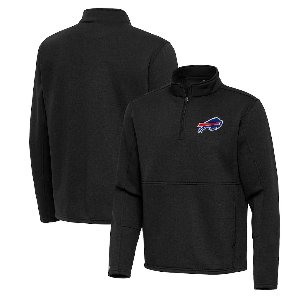 Buffalo Bills Antigua Twist Quarter-Zip Pullover Jacket Black