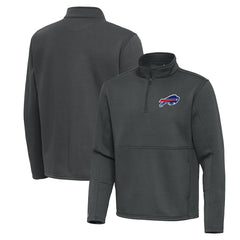Buffalo Bills Antigua Twist Quarter-Zip Pullover Jacket Pewter