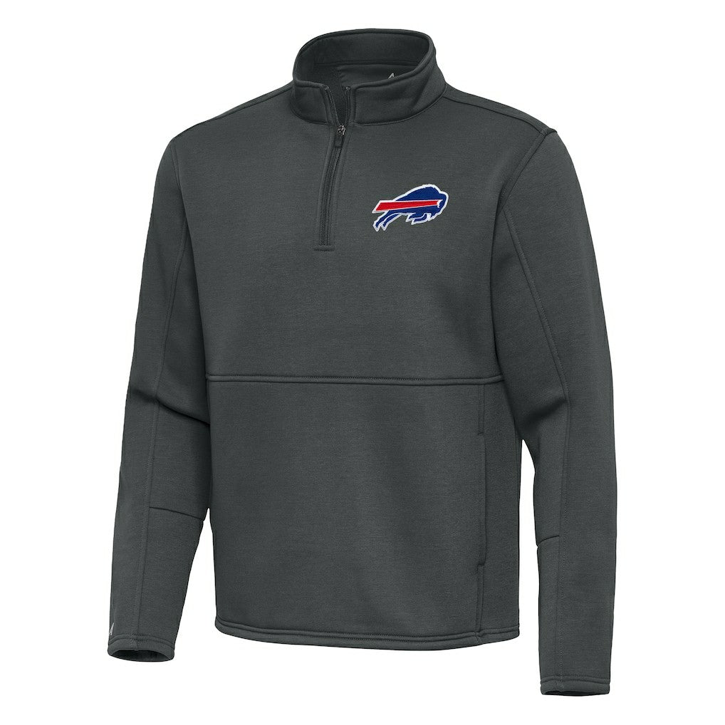 Buffalo Bills Antigua Twist Quarter-Zip Pullover Jacket Pewter