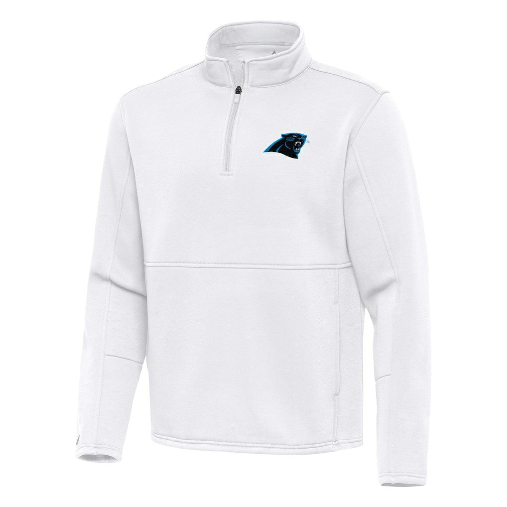 Carolina Panthers Antigua Twist Quarter-Zip Pullover Jacket White
