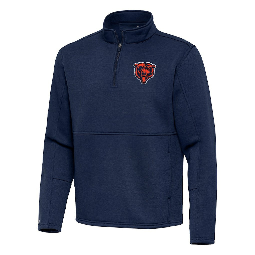 Chicago Bears Antigua Twist Quarter-Zip Pullover Jacket Navy