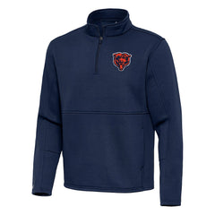 Chicago Bears Antigua Twist Quarter-Zip Pullover Jacket Navy