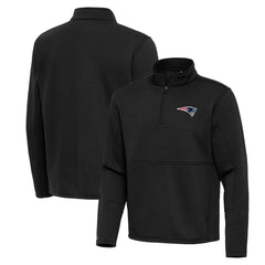 New England Patriots Antigua Twist Quarter-Zip Pullover Jacket Black