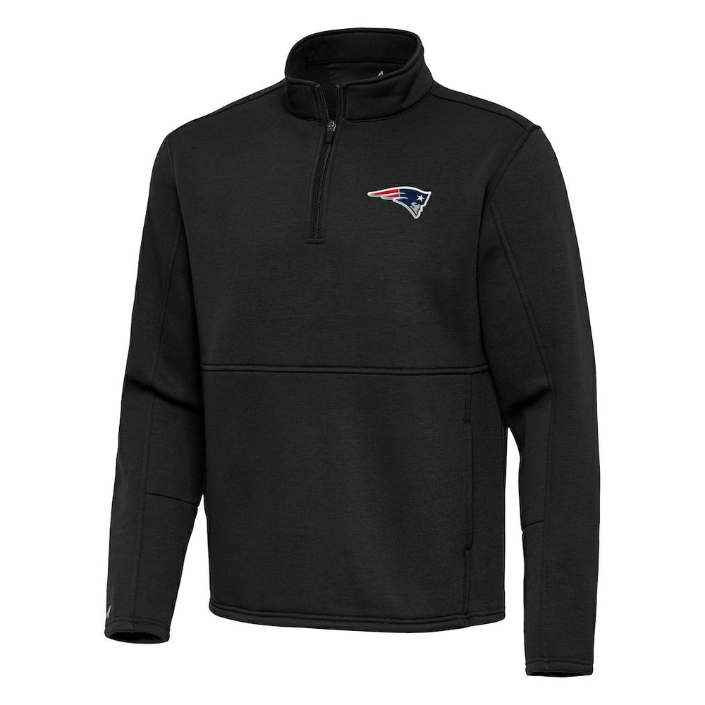 New England Patriots Antigua Twist Quarter-Zip Pullover Jacket Black