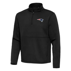 New England Patriots Antigua Twist Quarter-Zip Pullover Jacket Black